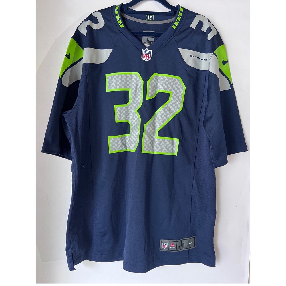 Nike NFL Seattle Seahawks Chris Carson 32 Navy Jersey Mens Large 67NM-SSGH